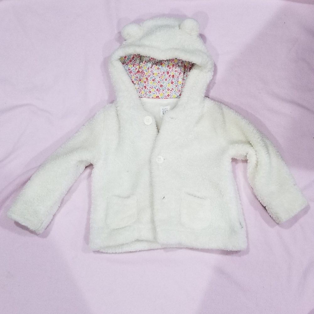 Baby Gap Fuzzy Bear Hoodie Jacket 18-24 months